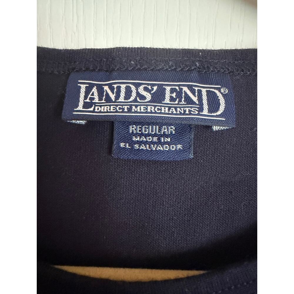 Lands’ End Black Long Sleeve Crew Neck Cotton Tee Shirt Women’s L 14-16 - Picture 5 of 9